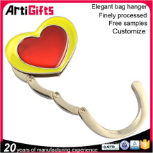 Wholesale heart shape folding bag hook for table desk bag hook